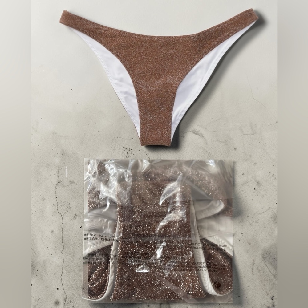 Victorias Secret Shimmer Bikini Bottom Bronze Size Small NWT